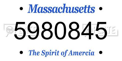 5980845 Massachusetts License Plate
