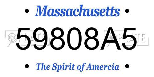 59808A5 Massachusetts License Plate