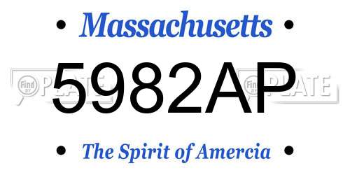 5982AP Massachusetts License Plate