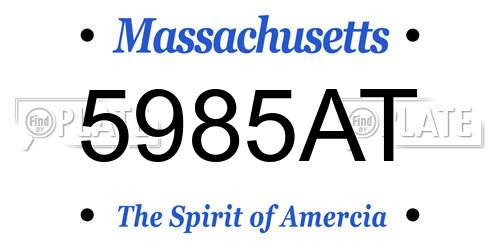 5985AT Massachusetts License Plate