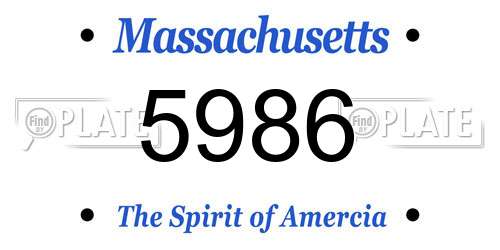 5986 Massachusetts License Plate