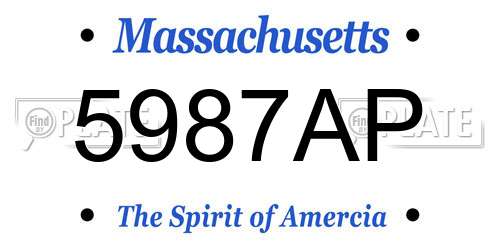 5987AP Massachusetts License Plate
