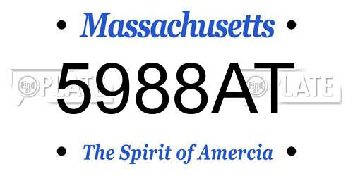 5988AT Massachusetts License Plate