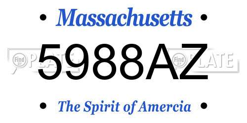 5988AZ Massachusetts License Plate