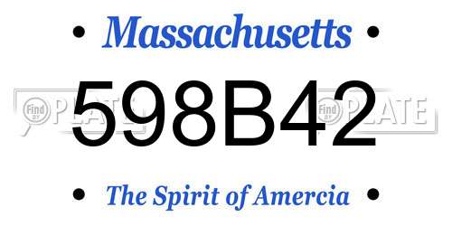 598B42 Massachusetts License Plate
