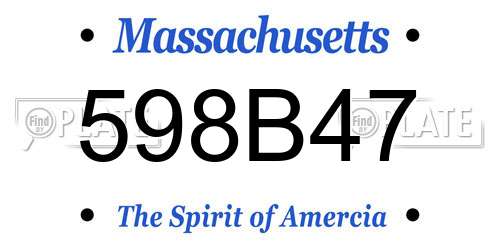 598B47 Massachusetts License Plate