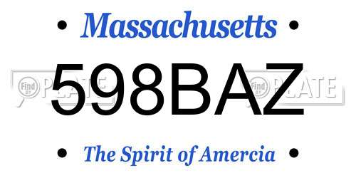 598BAZ Massachusetts License Plate