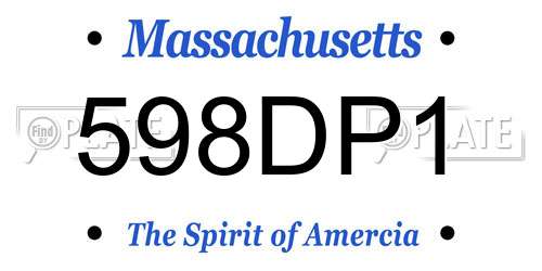 598DP1 Massachusetts License Plate
