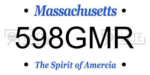598GMR Massachusetts License Plate