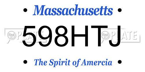 598HTJ Massachusetts License Plate