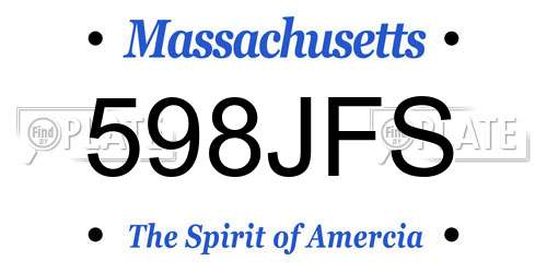 598JFS Massachusetts License Plate