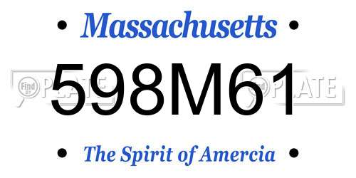 598M61 Massachusetts License Plate