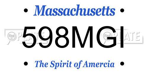 598MGI Massachusetts License Plate