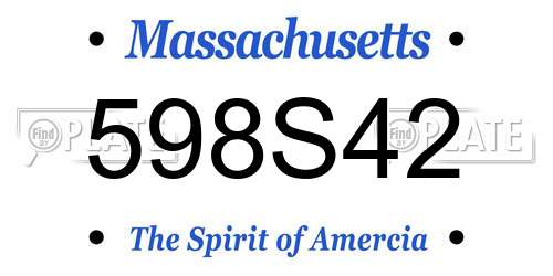 598S42 Massachusetts License Plate