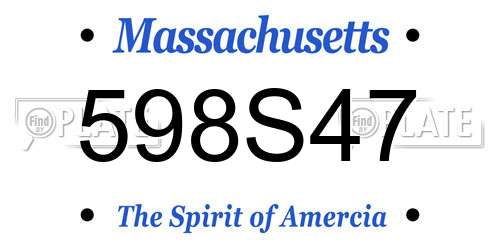 598S47 Massachusetts License Plate