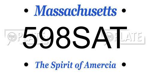 598SAT Massachusetts License Plate