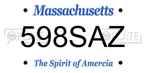 598SAZ Massachusetts License Plate