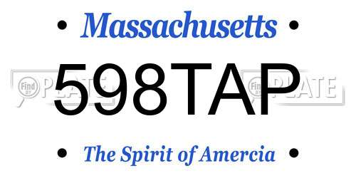 598TAP Massachusetts License Plate