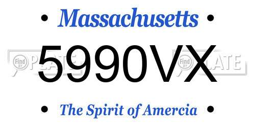 5990VX Massachusetts License Plate