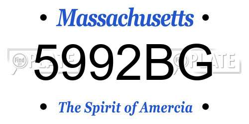 5992BG Massachusetts License Plate