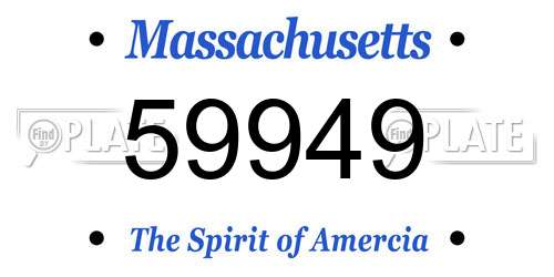 59949 Massachusetts License Plate
