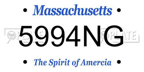 5994NG Massachusetts License Plate