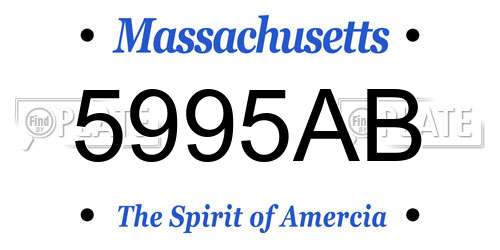 5995AB Massachusetts License Plate