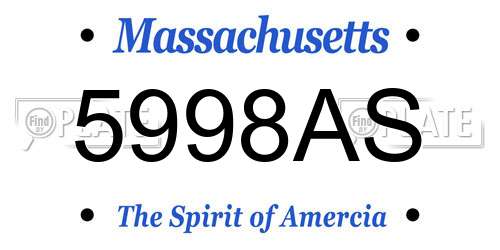 5998AS Massachusetts License Plate
