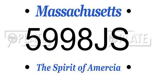 5998JS Massachusetts License Plate