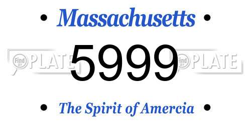 5999 Massachusetts License Plate