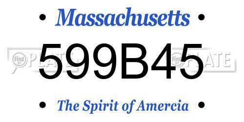 599B45 Massachusetts License Plate