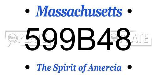599B48 Massachusetts License Plate