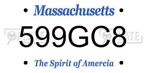 599GC8 Massachusetts License Plate