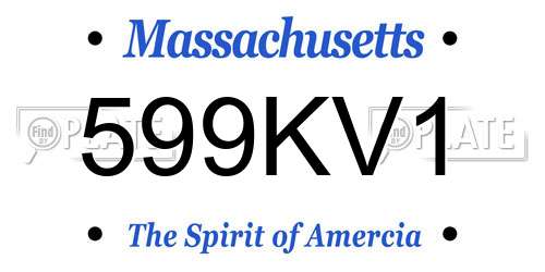 599KV1 Massachusetts License Plate