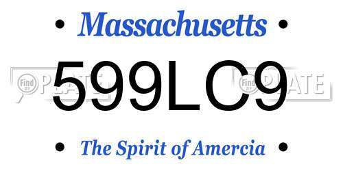 599LC9 Massachusetts License Plate