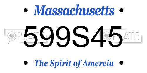 599S45 Massachusetts License Plate