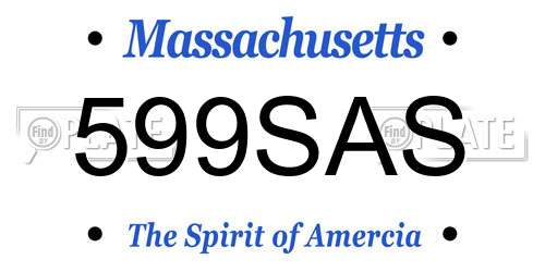 599SAS Massachusetts License Plate