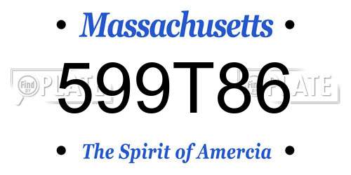 599T86 Massachusetts License Plate