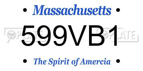599VB1 Massachusetts License Plate