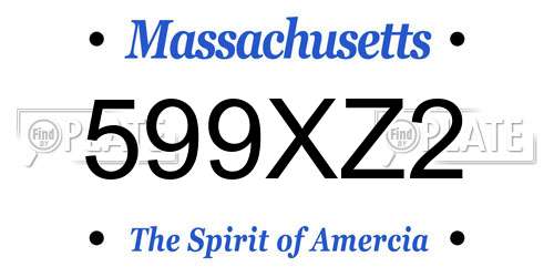 599XZ2 Massachusetts License Plate