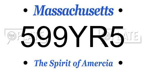 599YR5 Massachusetts License Plate