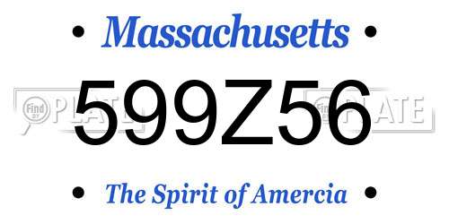 599Z56 Massachusetts License Plate