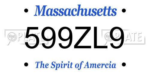 599ZL9 Massachusetts License Plate