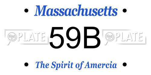 59B Massachusetts License Plate