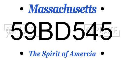59BD545 Massachusetts License Plate