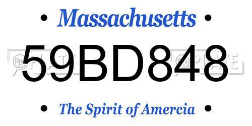 59BD848 Massachusetts License Plate