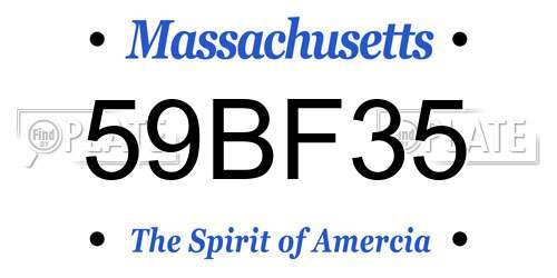 59BF35 Massachusetts License Plate