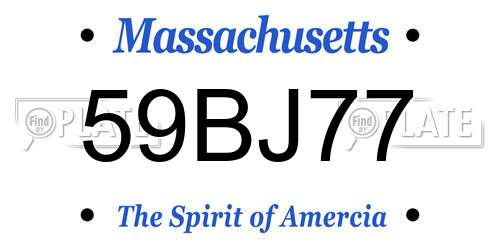 59BJ77 Massachusetts License Plate