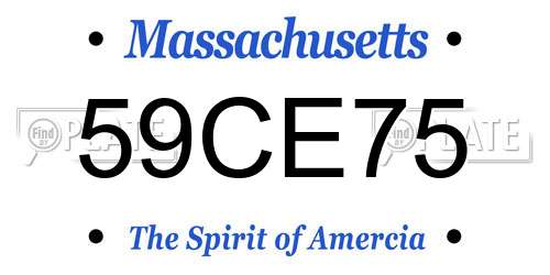 59CE75 Massachusetts License Plate