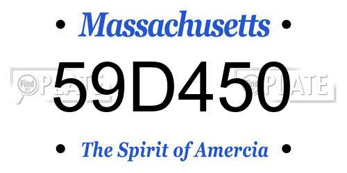 59D450 Massachusetts License Plate